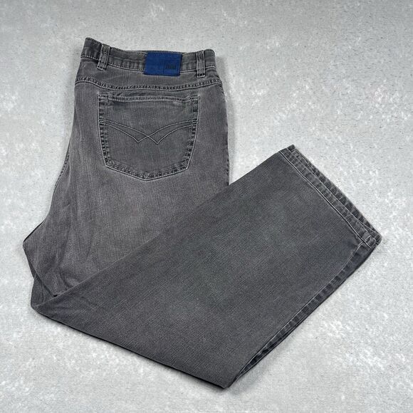 Hiltl Trousers Jeans Mens Size 44 Gray Ultimate Stretch Denim Straight Relaxed - Picture 9 of 14
